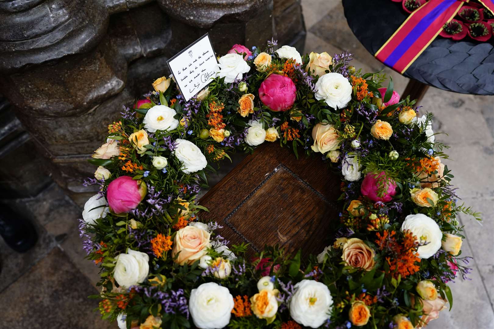 A view of the wreath which will be laid by the Prince of Wales (Jordan Pettitt/PA)