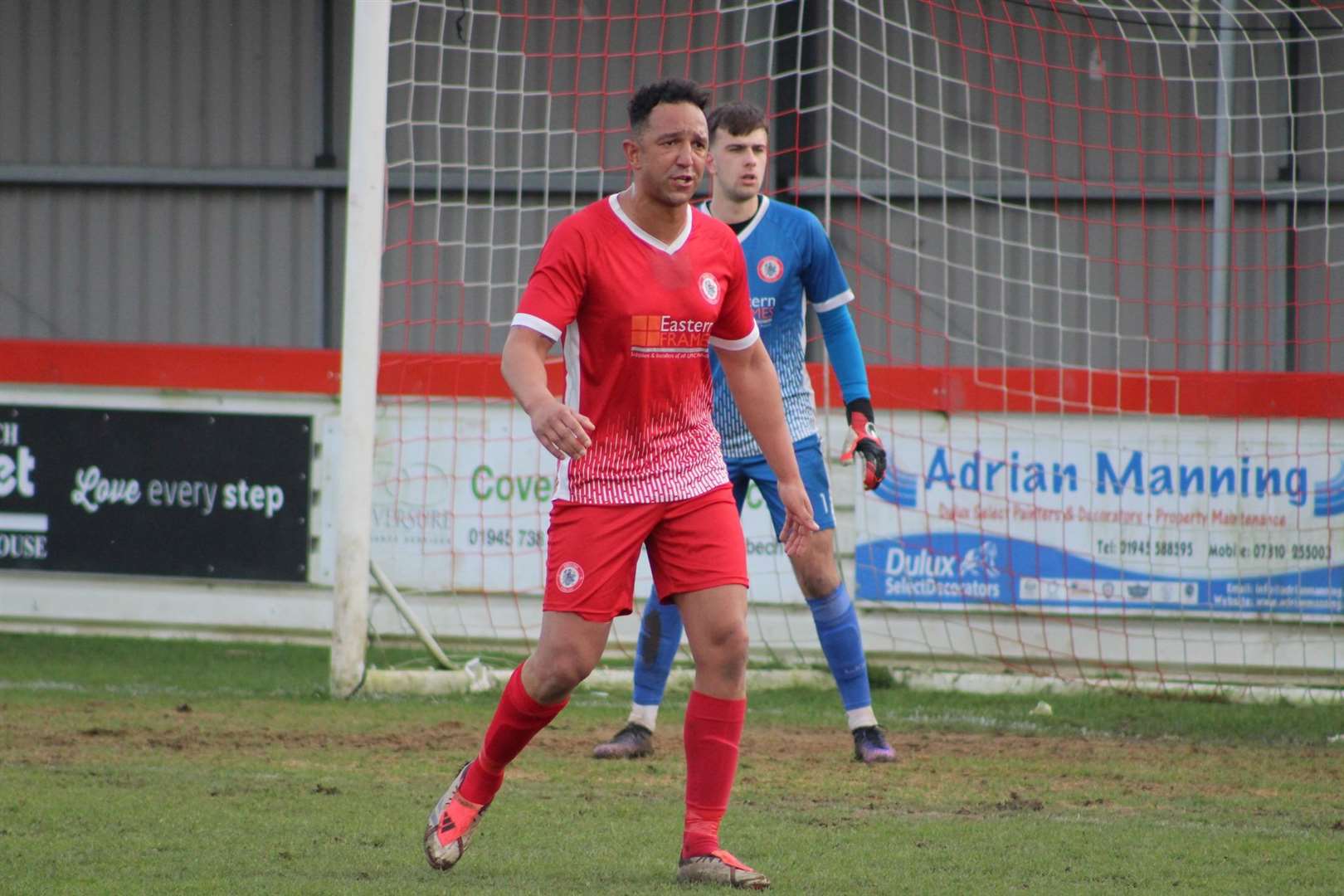 Kern Miller netted for Wisbech Town today. Picture: Erin Larham