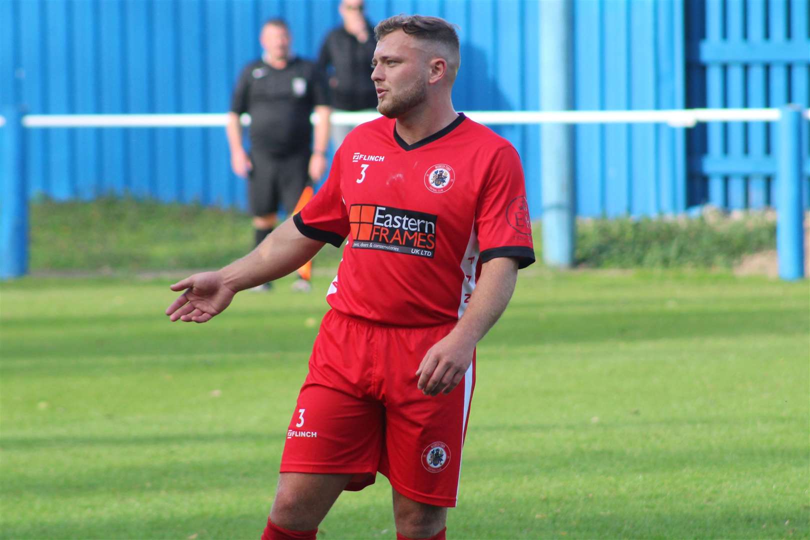 Kieran Hamilton in action against Boston Town. Photo ERIN LARHAM