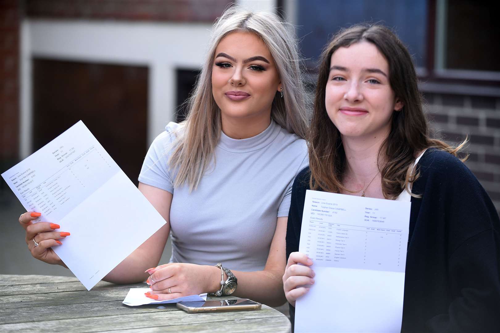 GCSE results at Marshland High School..Eryn Campbell and Teighan Campbell. (15601774)