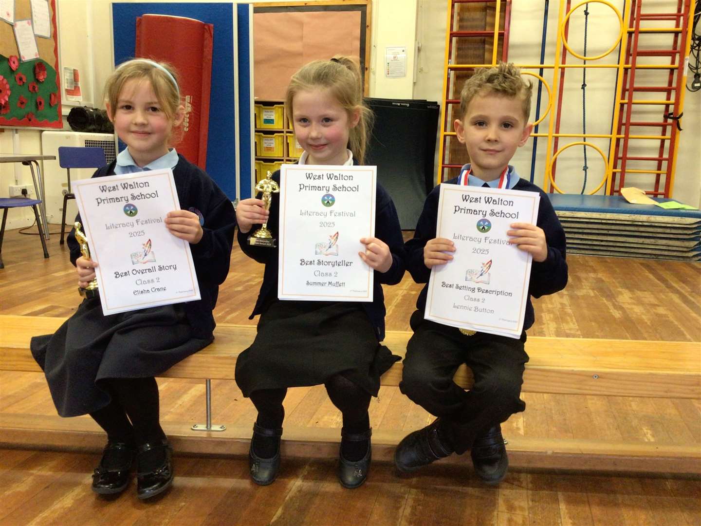 Year 2 winners: Elisha, Summer, and Lennie