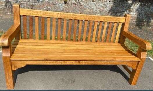 The memorial bench.