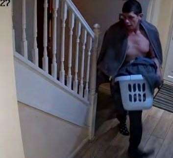 Boughen was captured on his own internal CCTV washing his clothes at 1am.