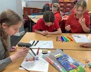 Burrowmoor Primary School helped tro bring spring to a care home