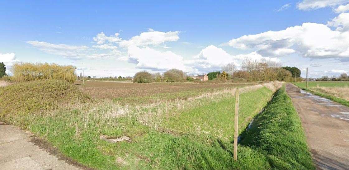 The traveller site is proposed to go on land on Cottons Head in Outwell. Picture: Google Maps
