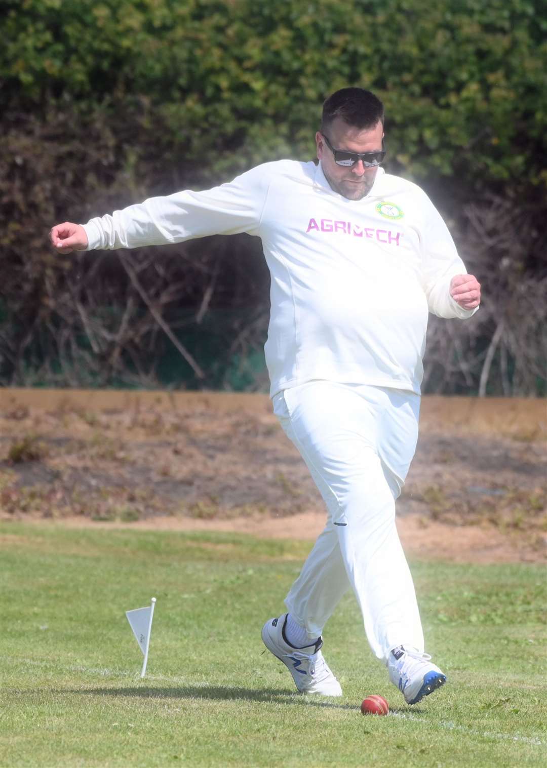 Steve Bishop fielding for Chatteris. Picture: Adam Fairbrother