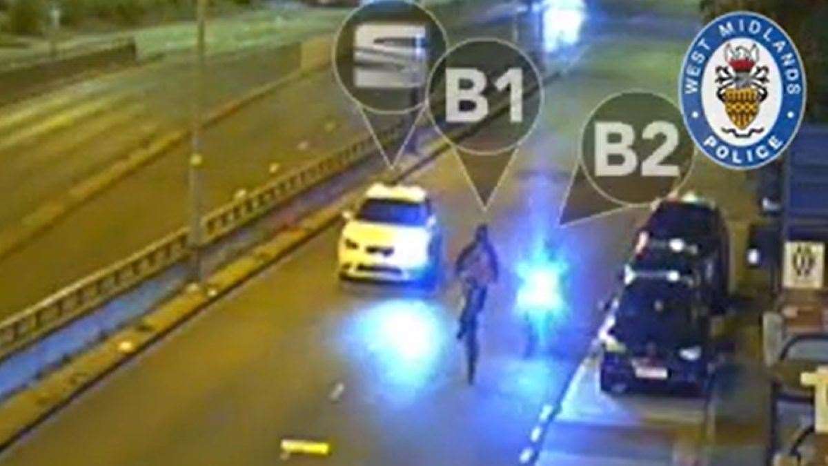 CCTV showing Liam Jones pulling a wheelie shortly before he was murdered when he was rammed by Abdirahman Ibrahim’s Seat Leon (West Midlands Police/PA)