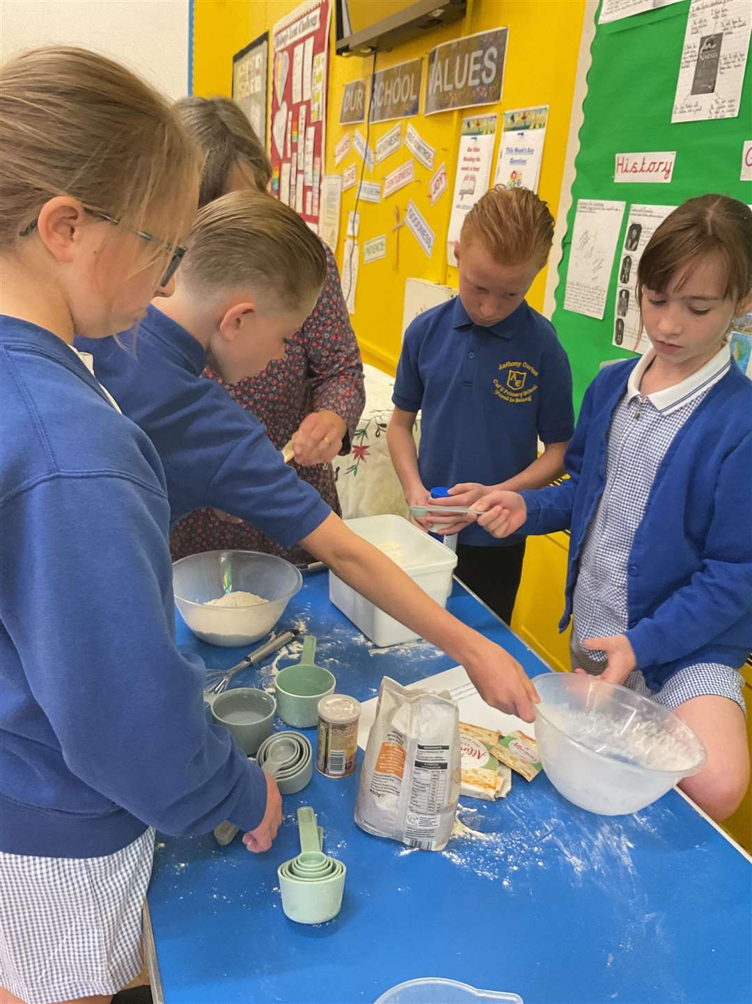 Bread making at Anthony Curton Primary School in Walpole St Peter