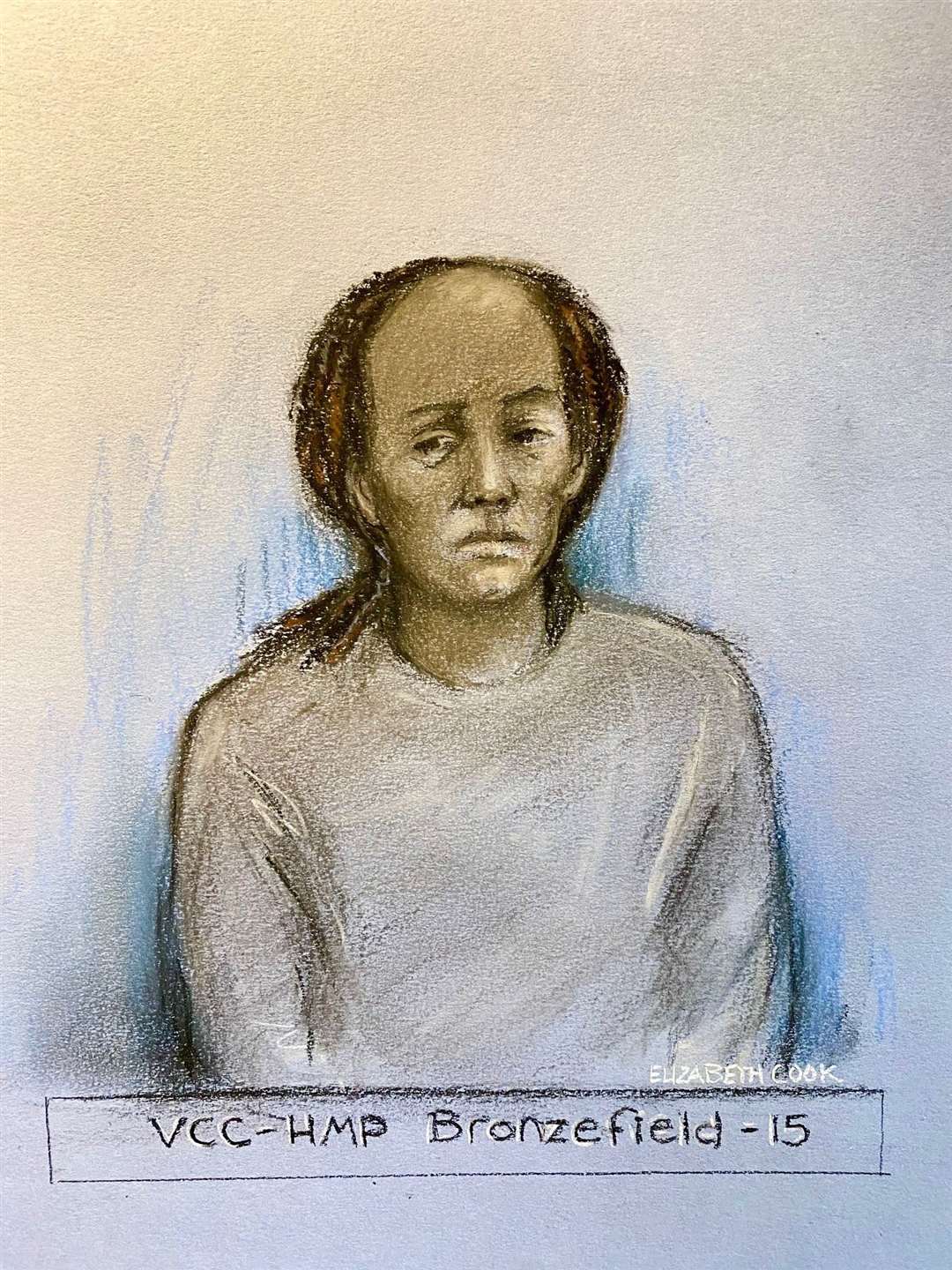 Court artist drawing of Keziah Macharia, was charged with murder but has been deemed unfit to stand trial (Elizabeth Cook/PA)