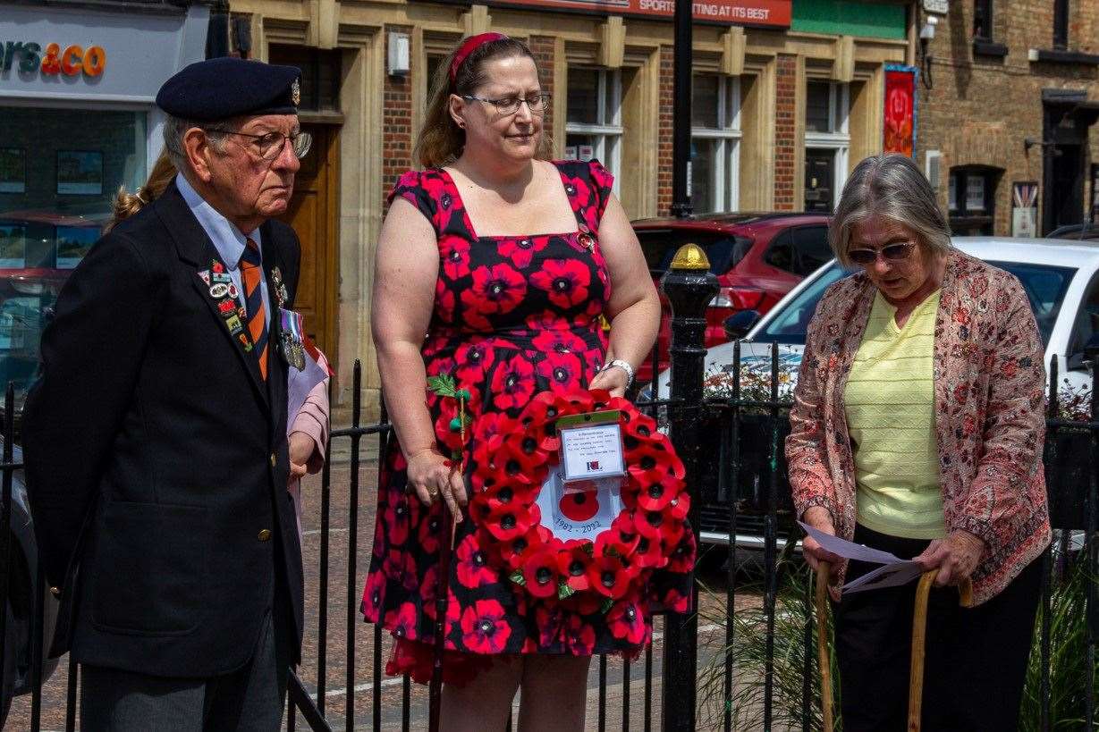 Chatteris Branch Royal British Legion held a short service of Remembrance to mark the 40th Anniversary of the end of the Falklands War. Photos: tina Prior. (57397278)
