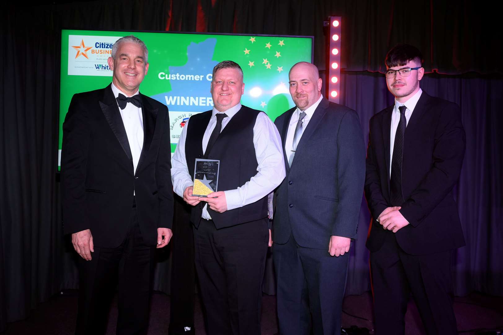 Fenland Citizen Business Awards 2025 Customer Care winners March Fast Fit and Servicing who received their award from local MP Steve Barclay