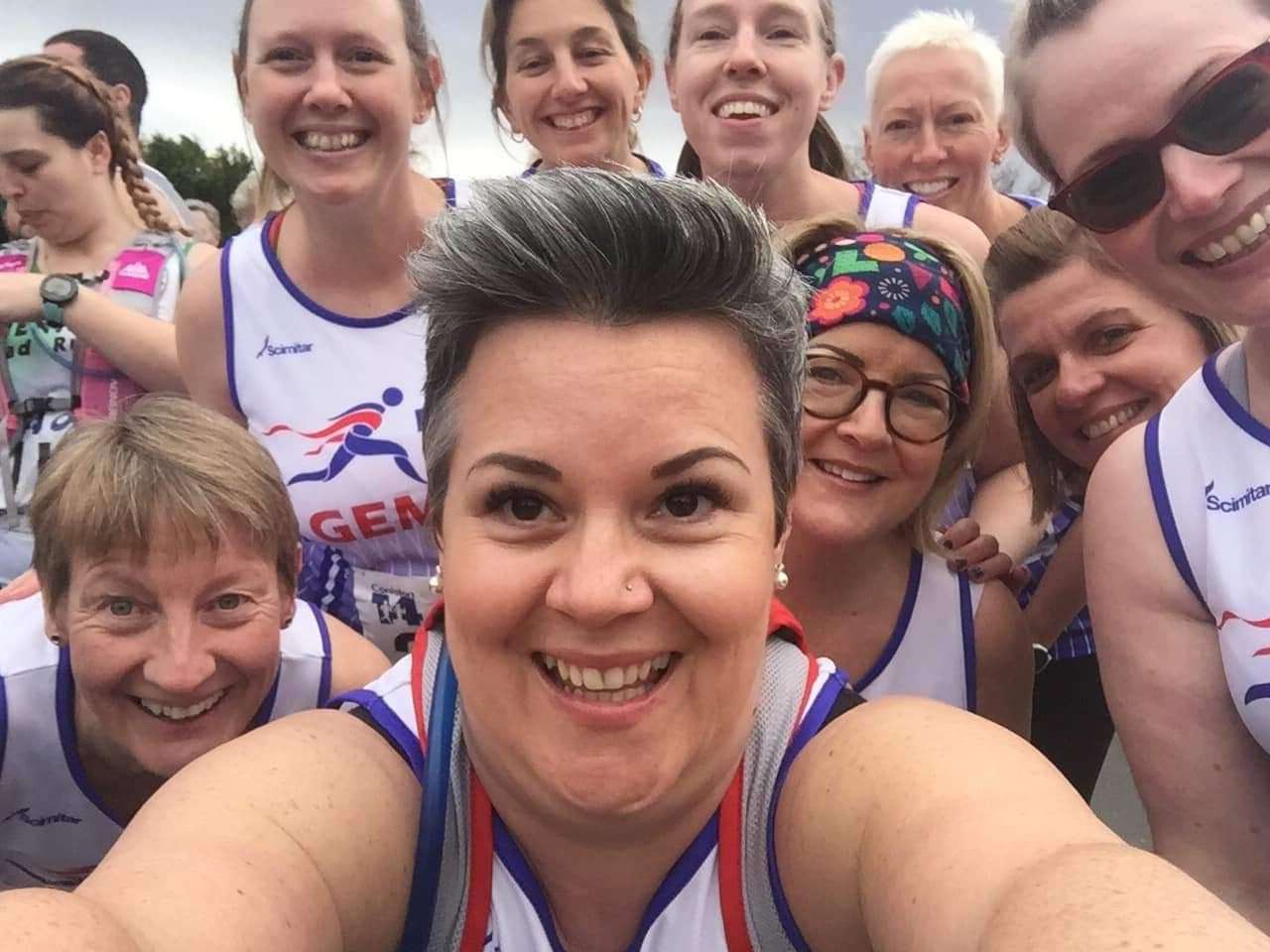 Hannah Ryan (front) who recorded a personal best (PB) with fellow Fenland Running Club members. From left: Jac Richards, Gemma Read, Gilly Anderson, Carly Read (PB), Sharon Bird, Judy Seale (PB), Larissa Follen (PB) and Carol Slater-Garner. (8200607)