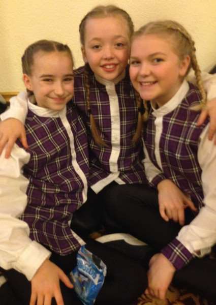 Poppy Gill (left) of Spalding and Dolcie Simmons (right) of Tydd St Mary, with Ella Harvey of King's Lynn at a rehearsal for the live semi-finals of Britain's Got Talent with street dance crew Entity Allstars.