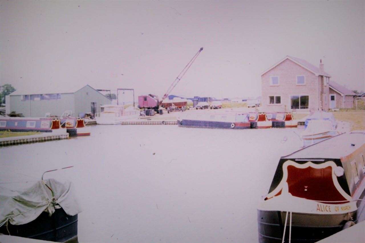 Fox Narrowboats marina pictured in its early days in the 1980s.