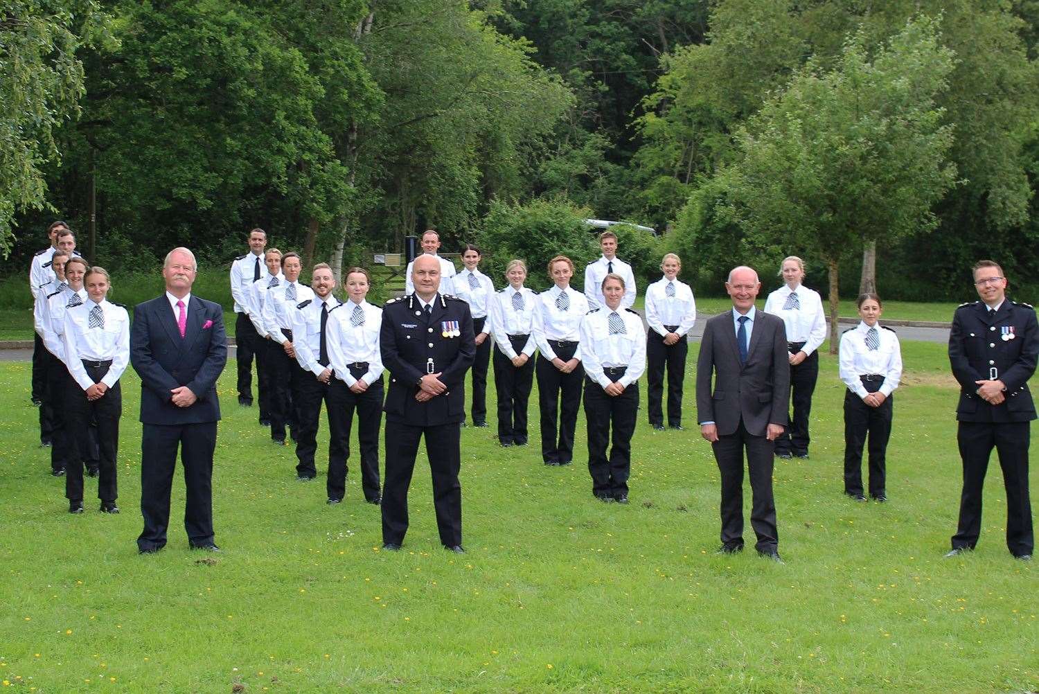 Cambridgeshire police force smashes recruitment target nine months early as 19 new officers are sworn in. (48574971)