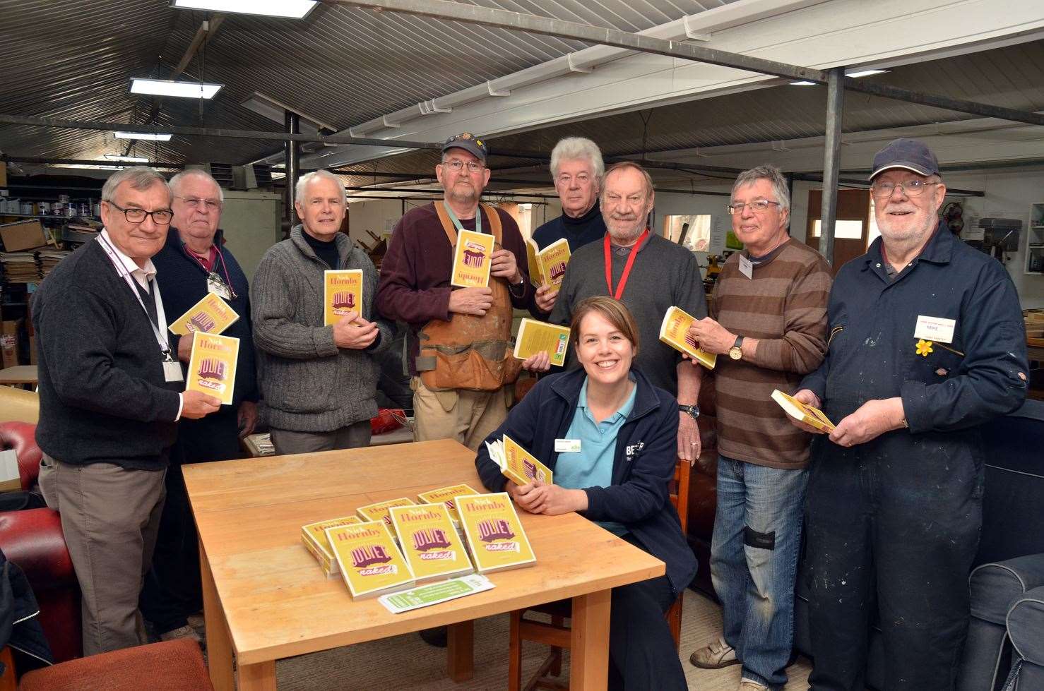 Long Sutton Library donates some books to the Men's Shed a few years ago