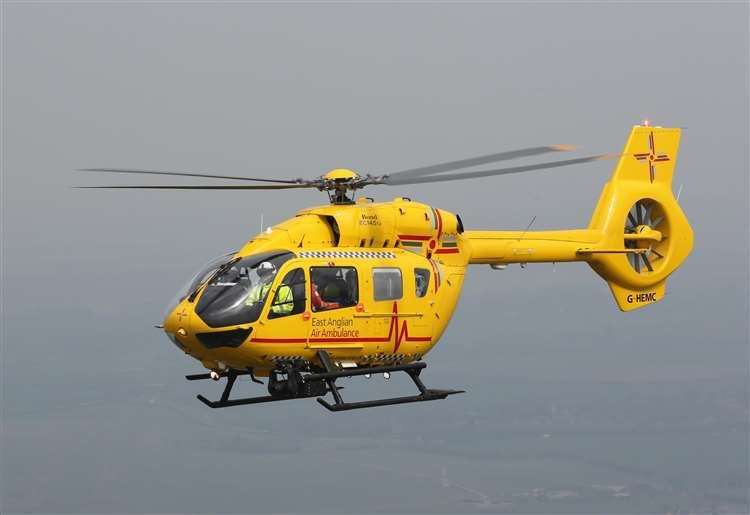 The man was taken to hospital in a serious condition