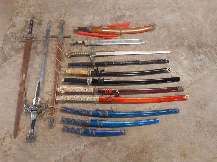A selection of the items that were handed in during a previous amnesty.