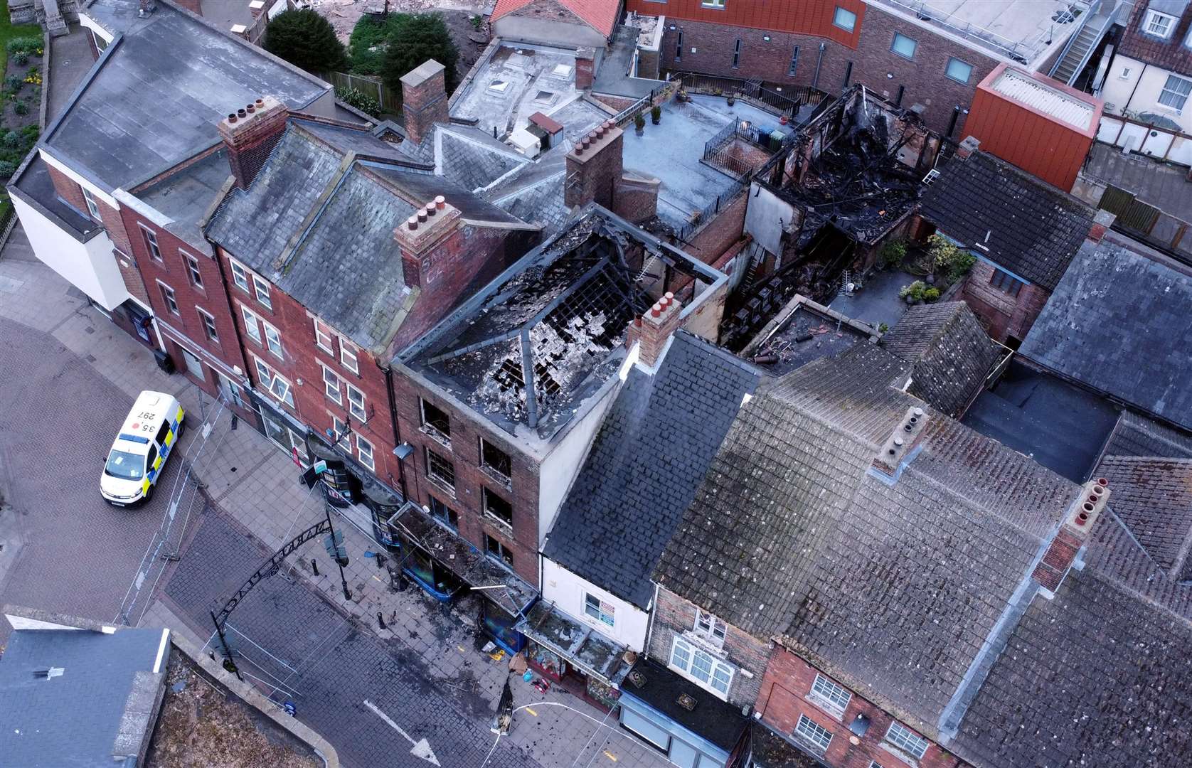 The aftermath of the fire at Cashino in the Market Place in Wisbech captured by photographer Adam Fairbrother.