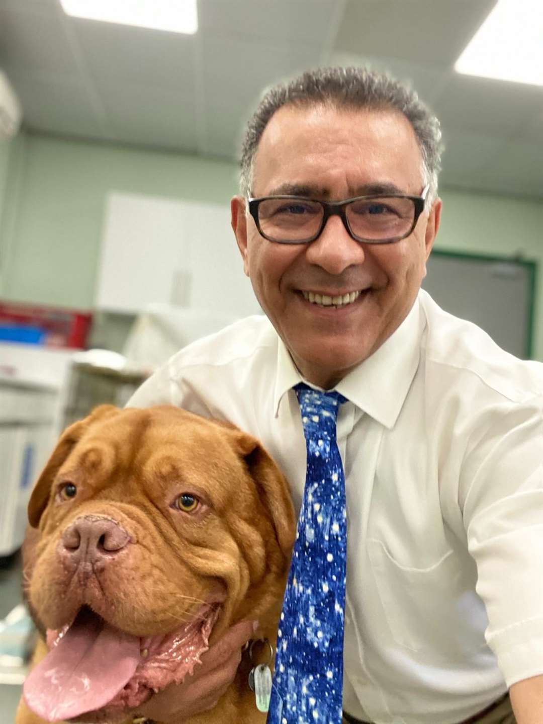 Dr Nick Valley with one of his favourite patients.