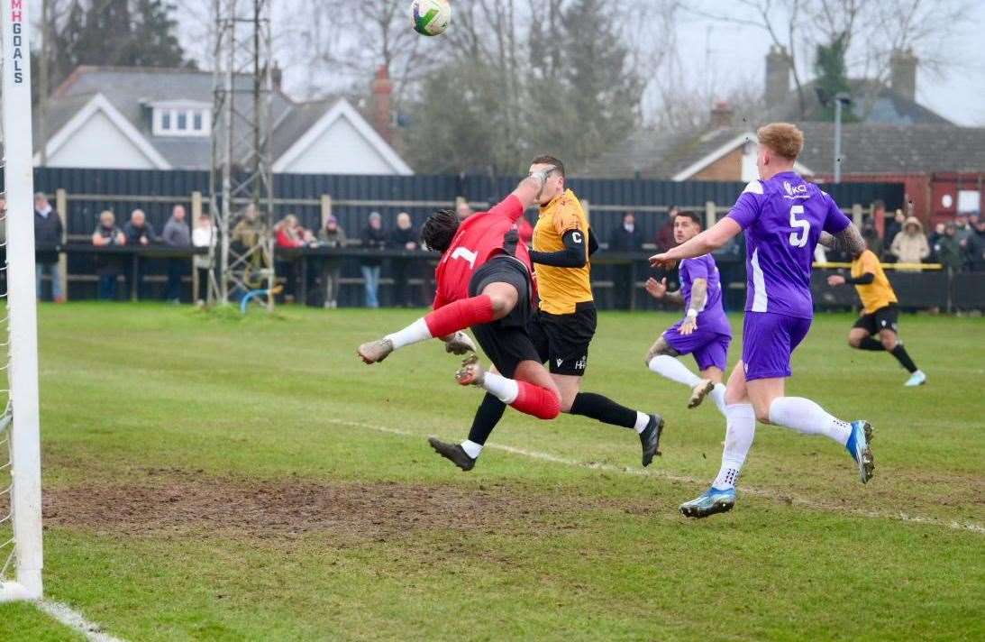 Craig Gillies is foiled in the box