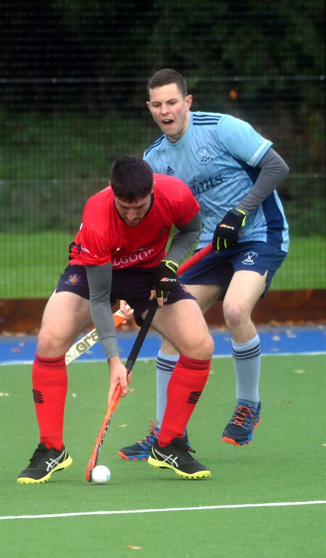 Wisbech Town v St Neots hockey action