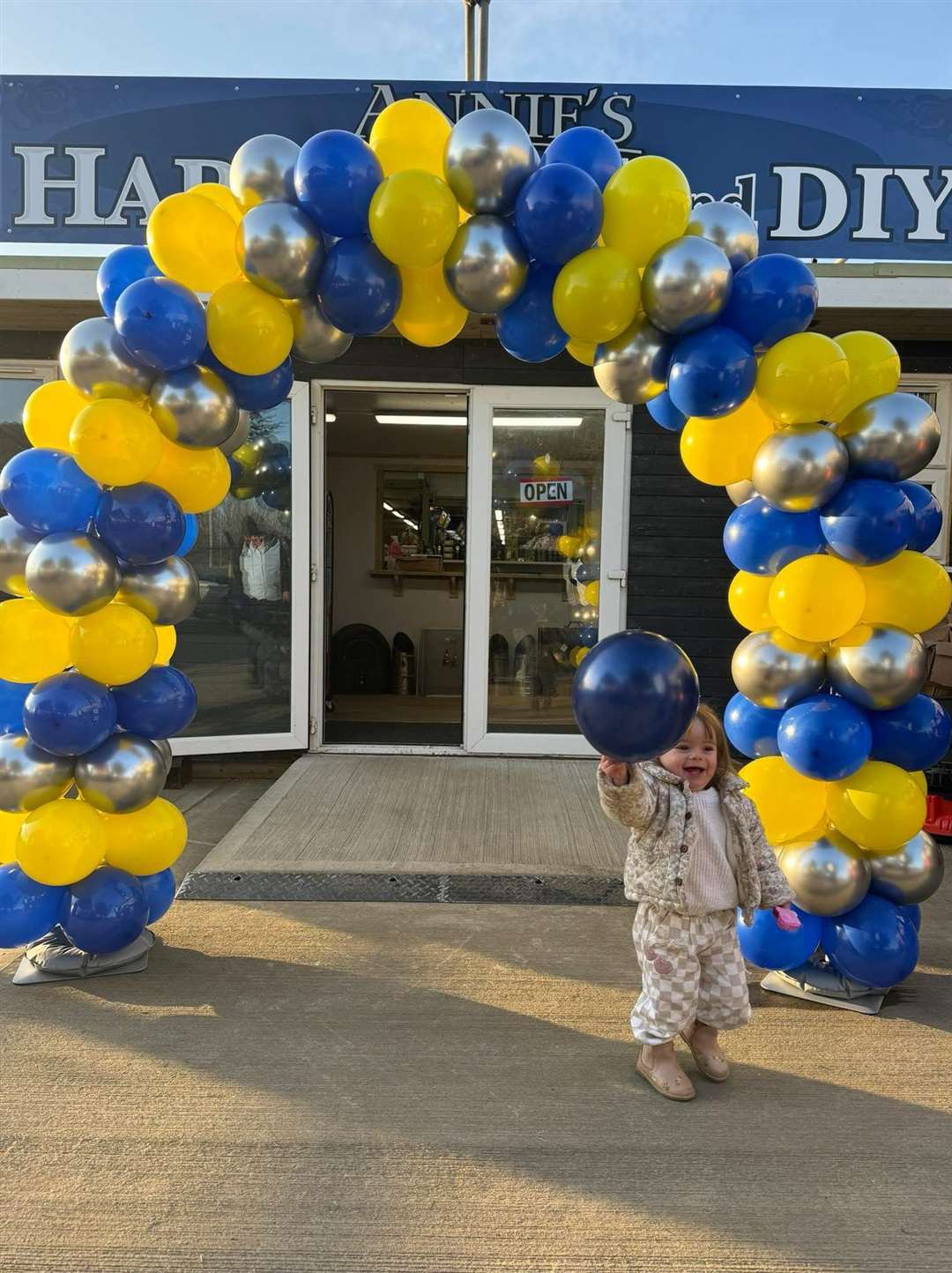 Annie Leigh White, nearly 2, outside the new business named after her. PHOTO: SUBMITTED