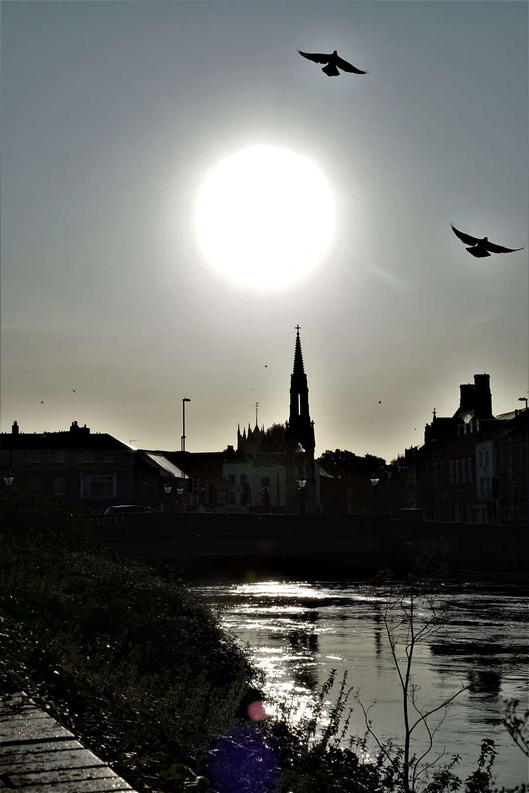 Alan Wheeldon's picture of an early morning view of the Clarkson Memorial over the River Nene at Wisbech, taken in October.