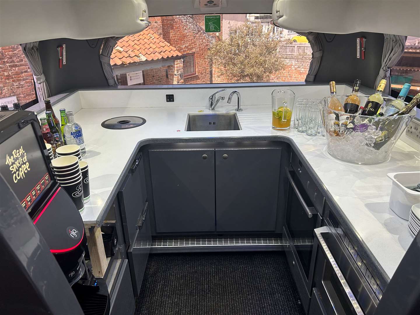 The gally kitchen on the coach