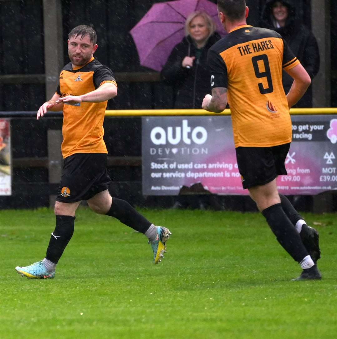 March Town v Oadby Town. Celebrating Ben Seymour-Shove's goal