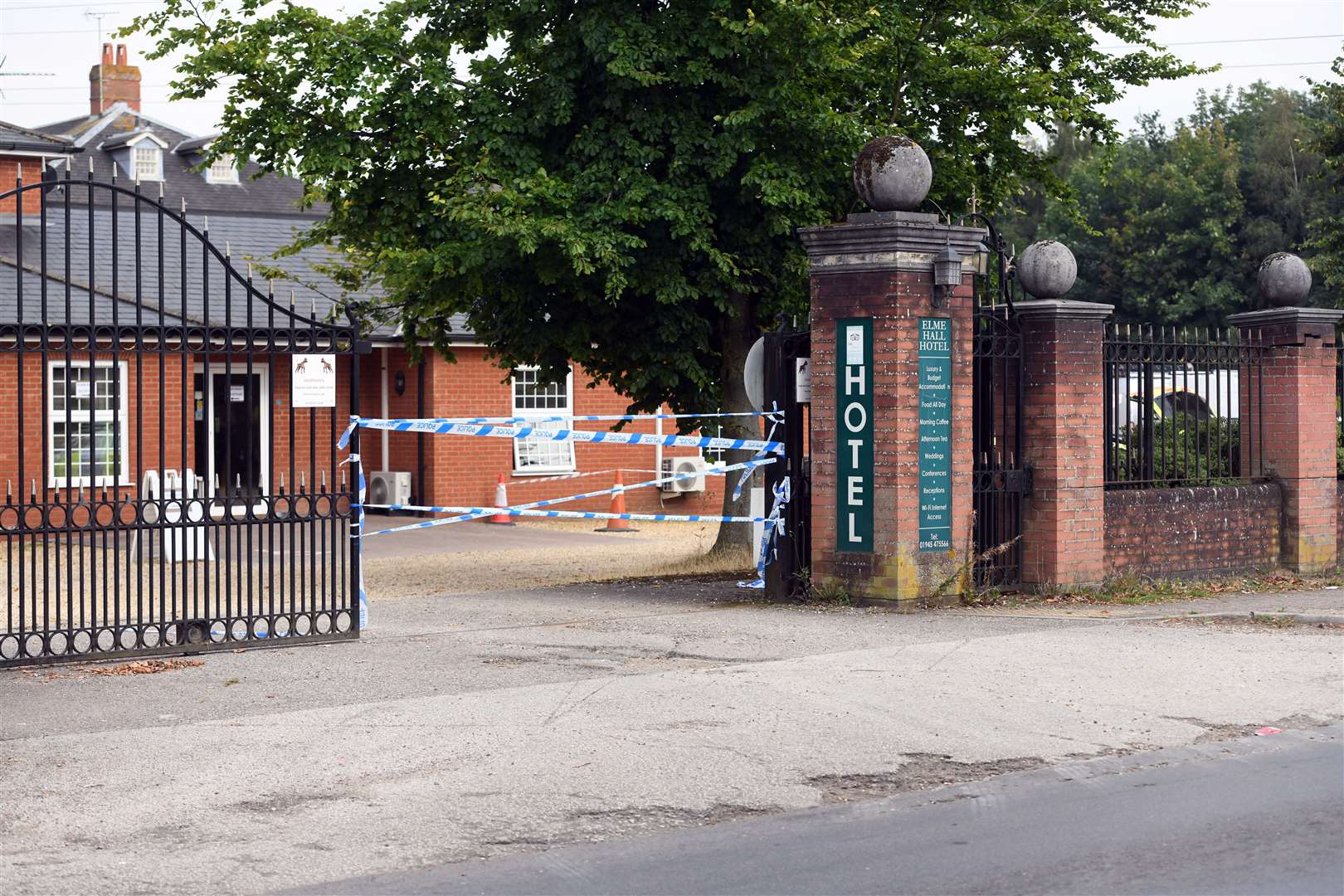 Elme Hall Hotel taped off with police tape. (51391260)