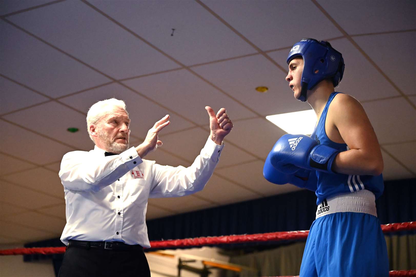 March Boxing Club evening of boxing..Harley Burrows (red) v Tyler Stapley (blue). (55848593)