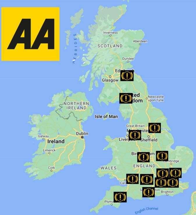 Heavy traffic is expected on routes across the country. Image: The AA.
