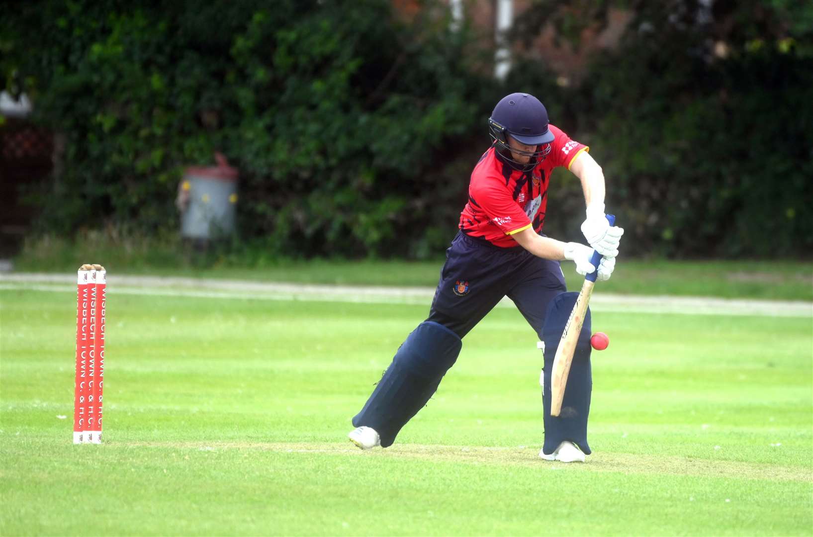 Josh Bowers batting for Wisbech v Copdock & Old Ipswichian