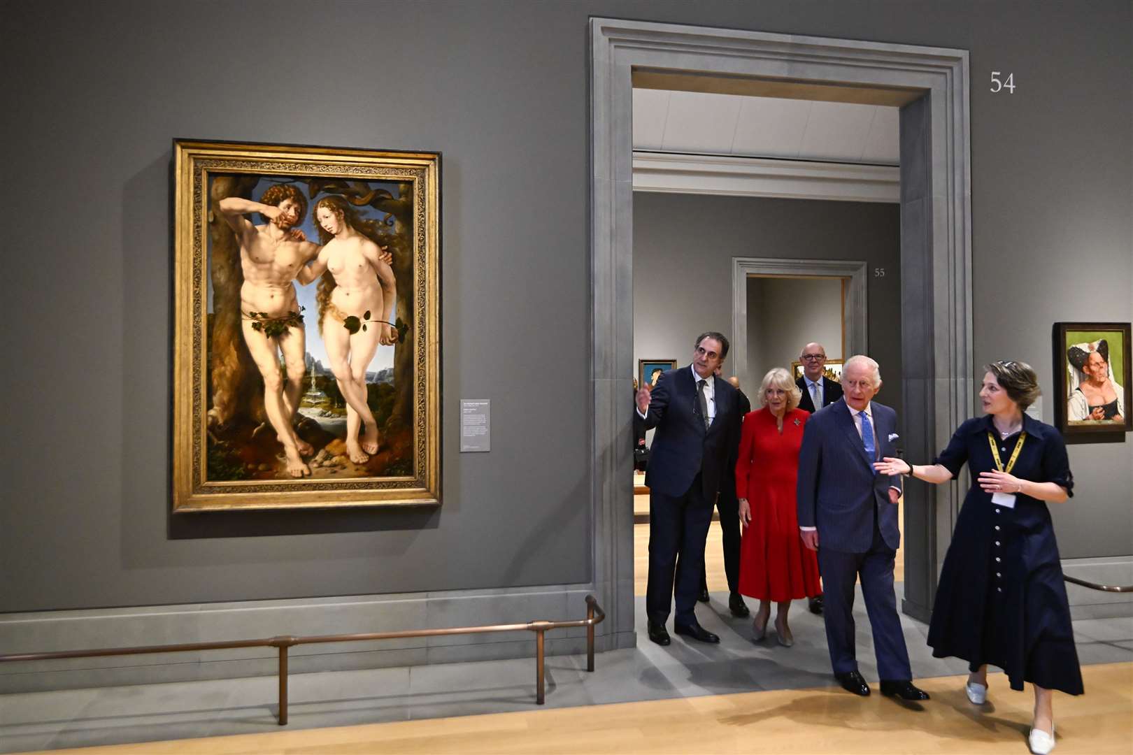 The King and Queen were given a tour of the gallery before their portraits were unveiled (Eddie Mulholland/Daily Telegraph/PA)
