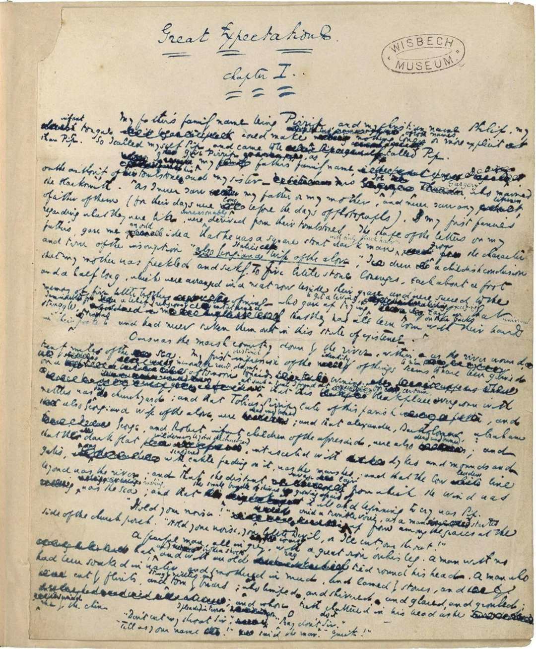 The beginning of Great Expectations, as told by its hero Pip. The novel was written and published in instalments between 1860 and 1861. (63042599)