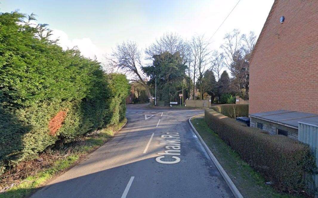 The driver crashed at Chalk Road, near the junction with Church Road in in Walpole St Peter. Picture: Google Maps