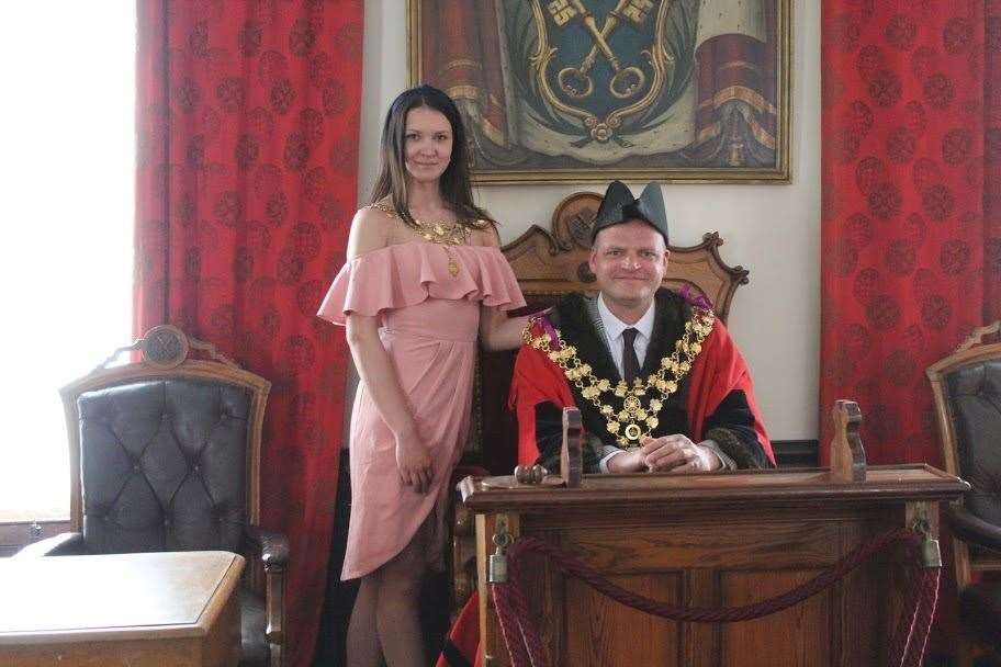 Aigars Balsevics has been sworn in as the new Mayor of Wisbech and his partner Veronica Luko is the town's new mayoress.