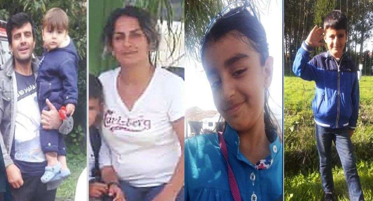 (Left to right) Rasoul Iran-Nejad, 35, Shiva Mohammad Panahi, 35, Anita, nine, and Armin, six, died when their migrant boat sank (Hengaw Organization for Human Rights/PA)