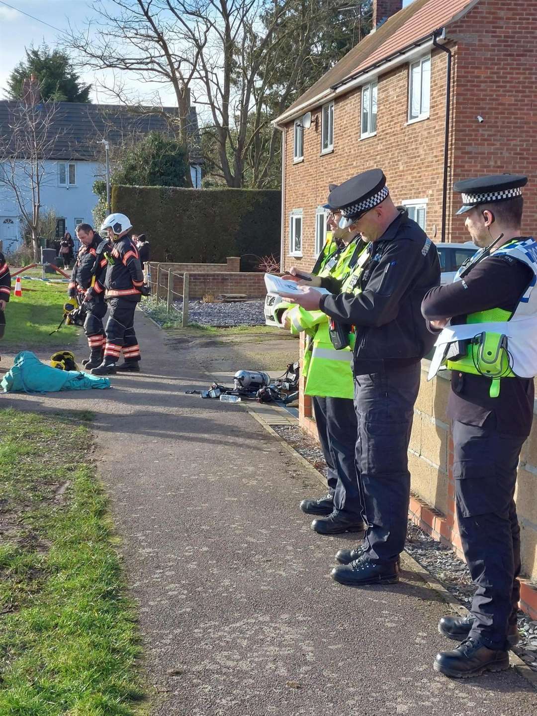 Police joined other emergency services including 30 firefighters at a house fire in Wisbech St Mary