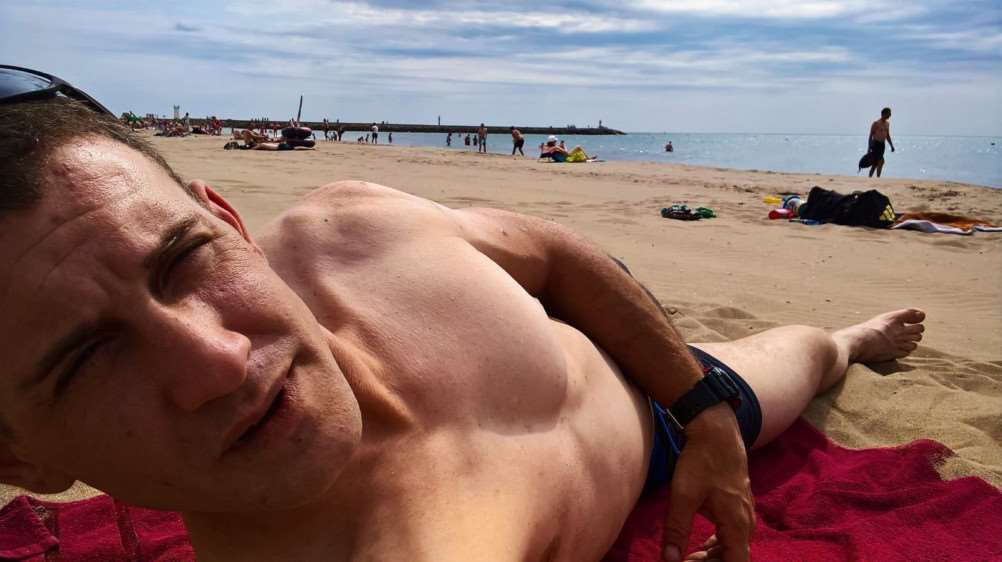 James Watson on the beach