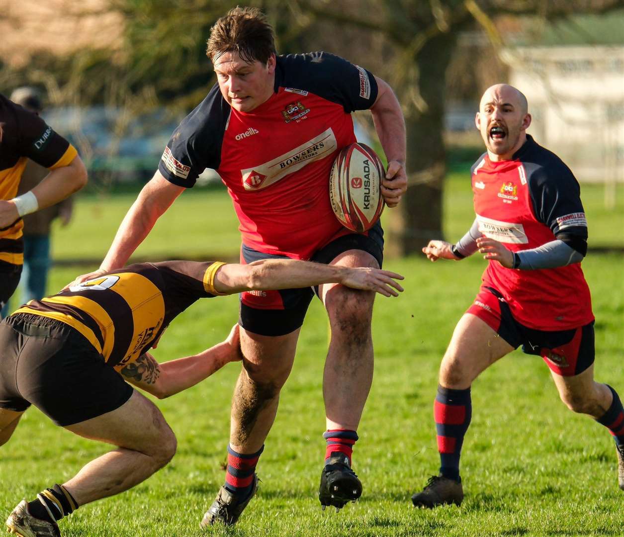 Henry Lankfer on the charge. Picture: Andy Titmuss