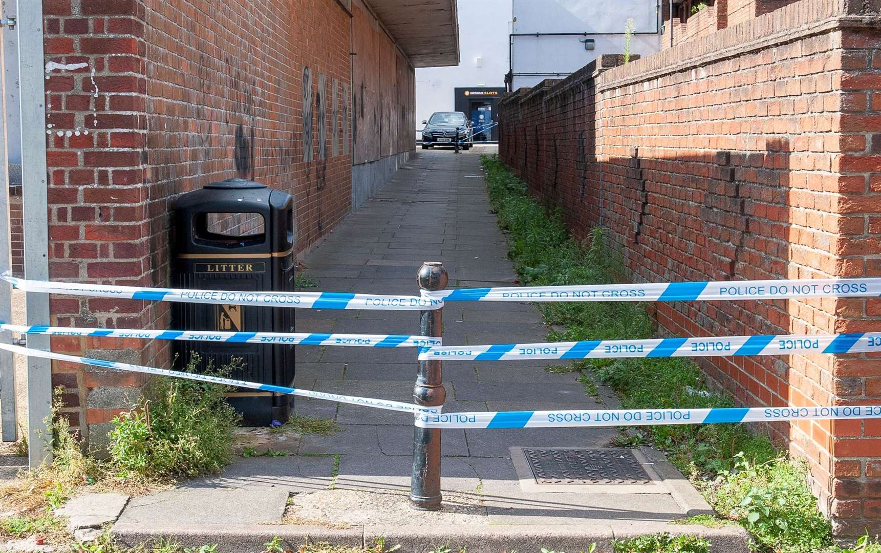 The area around The Globe in Wisbech's Market Place has been taped off today. Pictures: Michael Fysh