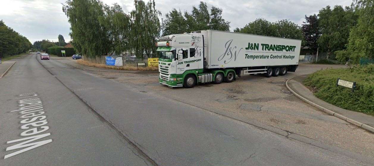 Weasenham Lane in Wisbech has been closed at the junction of Algores Way following a crash this morning. Picture: Google Maps