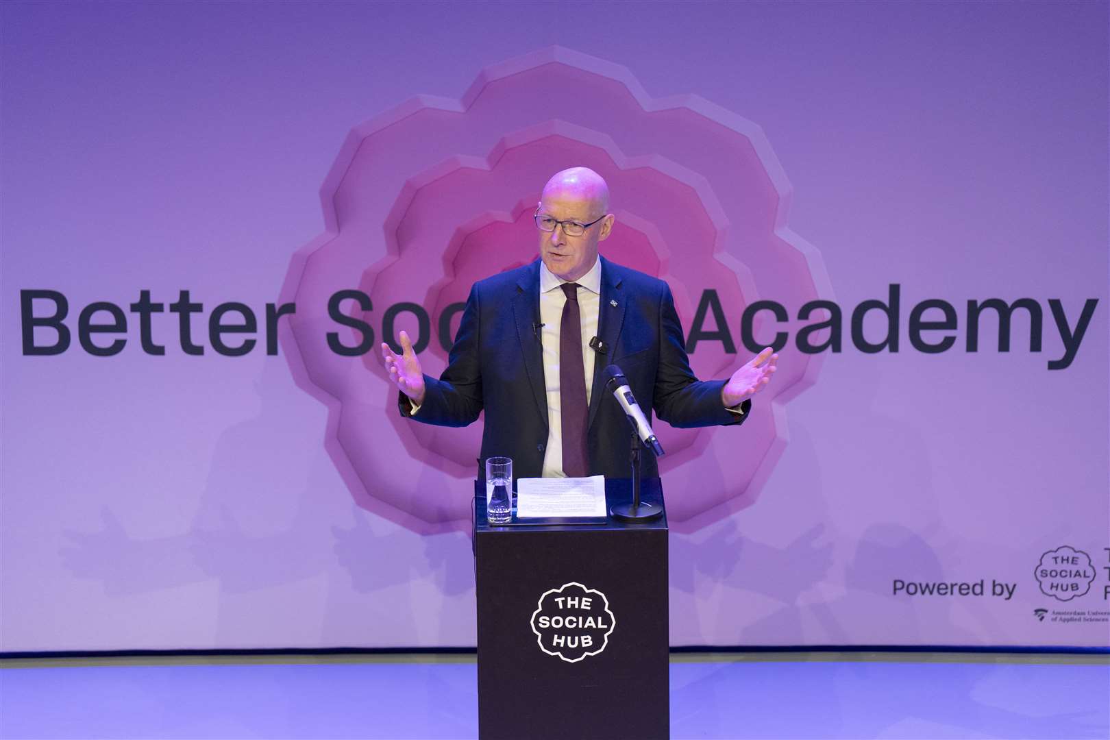 First Minister John Swinney delivered a keynote speech at the Better Society Academy climate conference in Glasgow (Jane Barlow/PA)