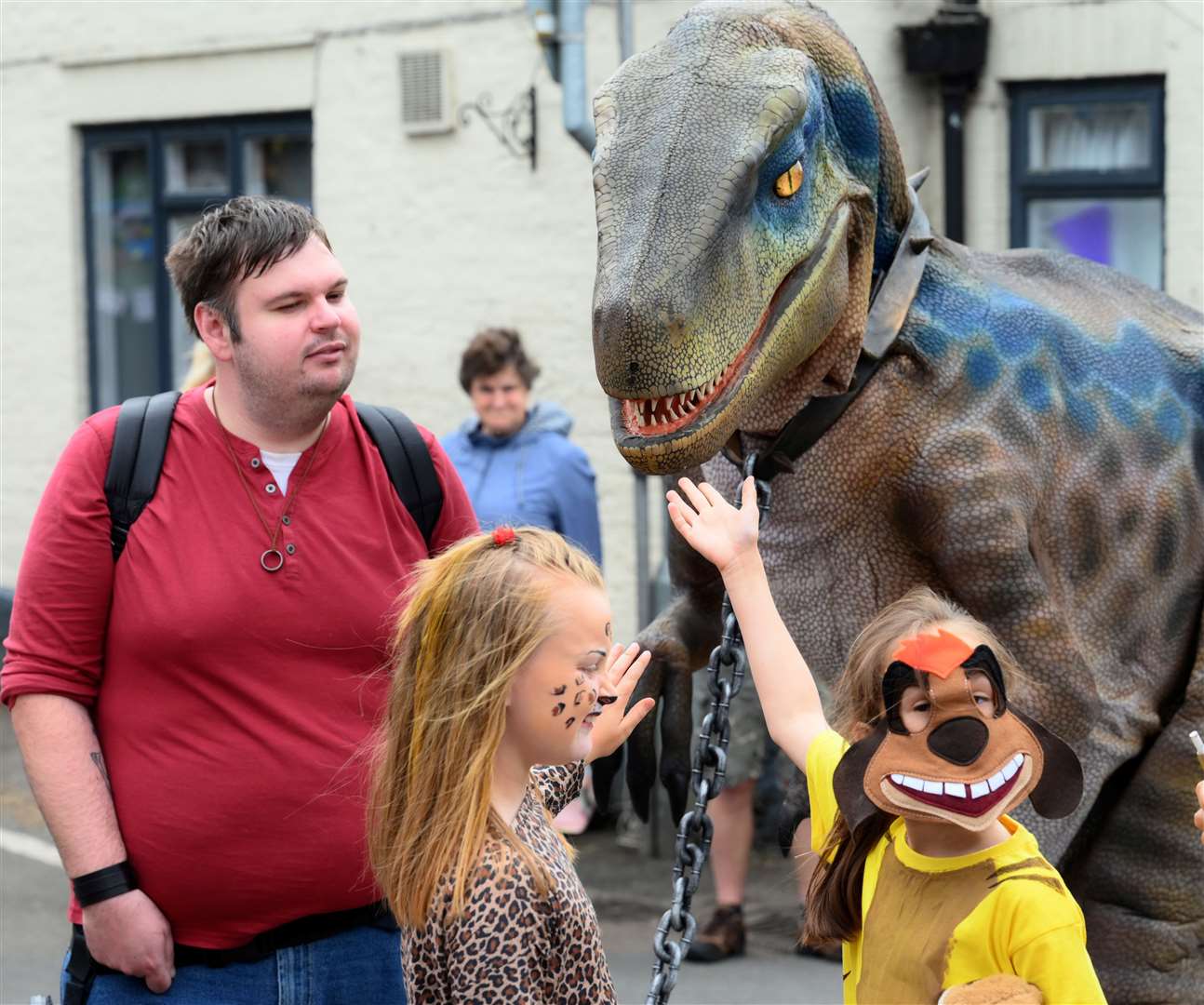 Children got to meet a dinosaur
