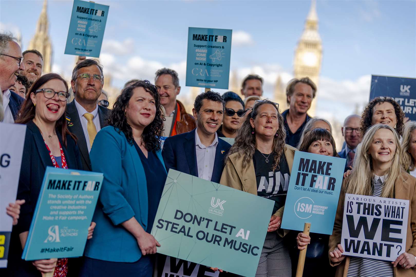 Music creators and politicians gathered on the Albert Embankment (Jordan Pettitt/PA)