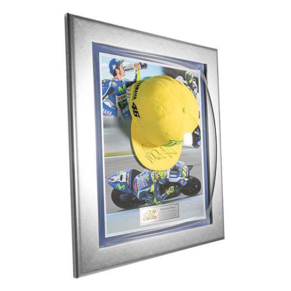 A cap signed by Valentino Rossi is up for grabs at the charity auction at March GER Club.