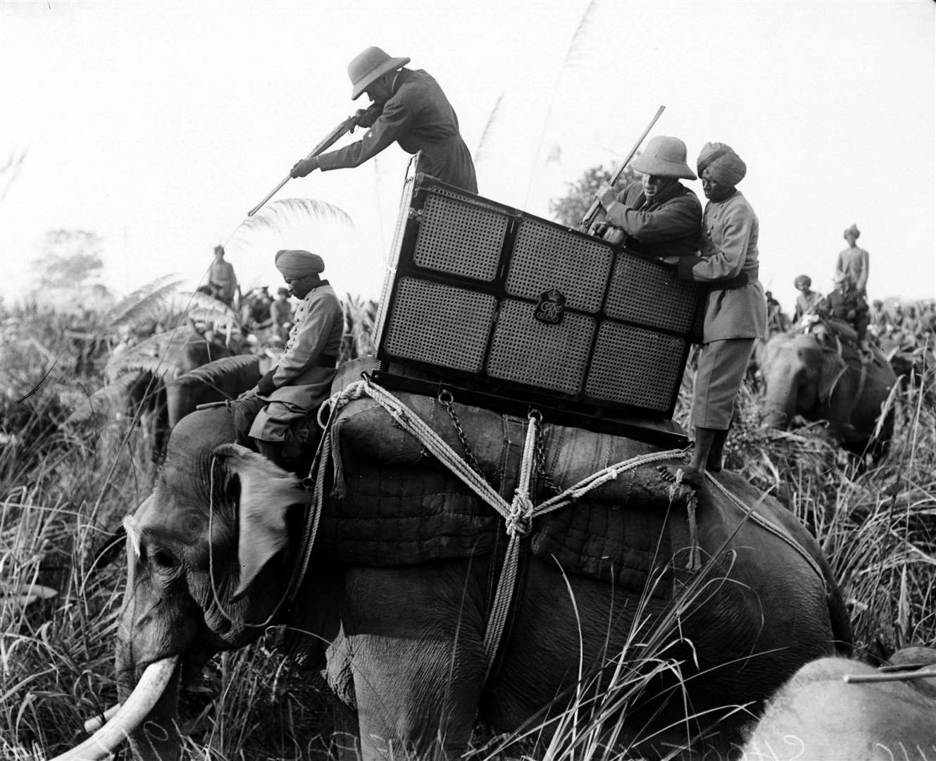 King George V tiger shooting in Nepal in 1912 (PA)