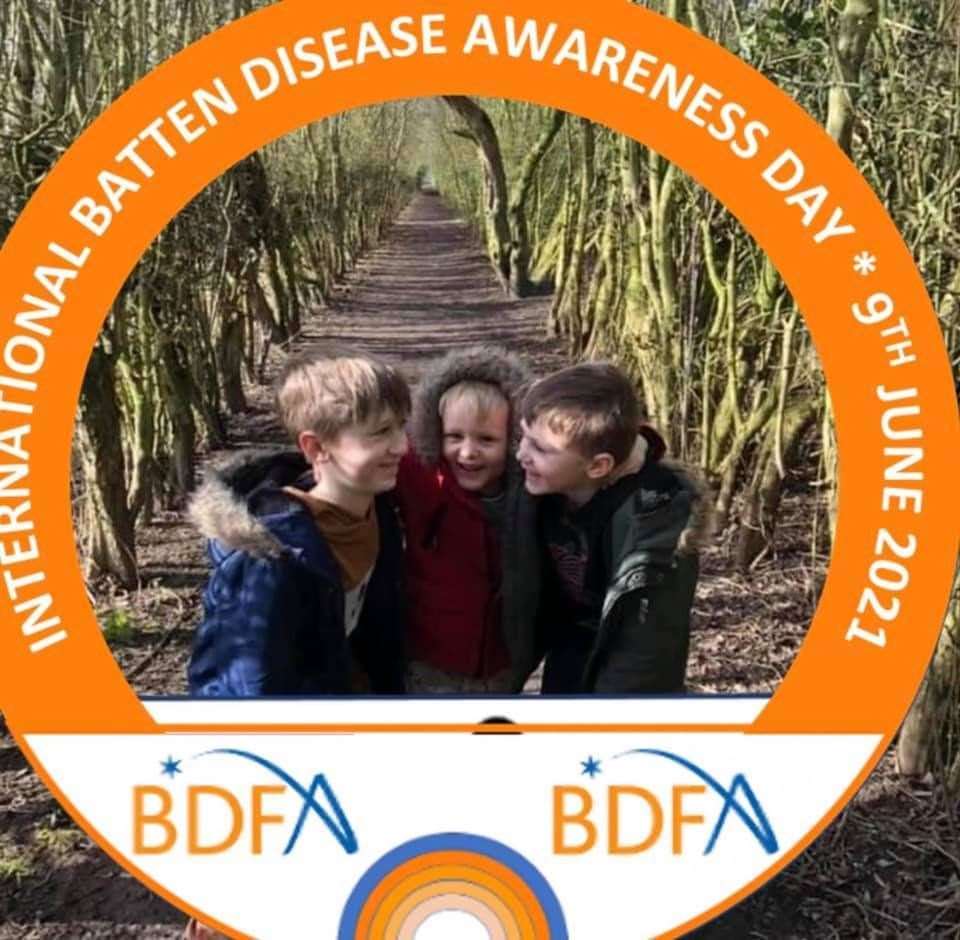The Dodkin boys Finley, 10, Arthur, eight and five-year old Harrison marked International Batten Disease Awareness Day. (48071523)